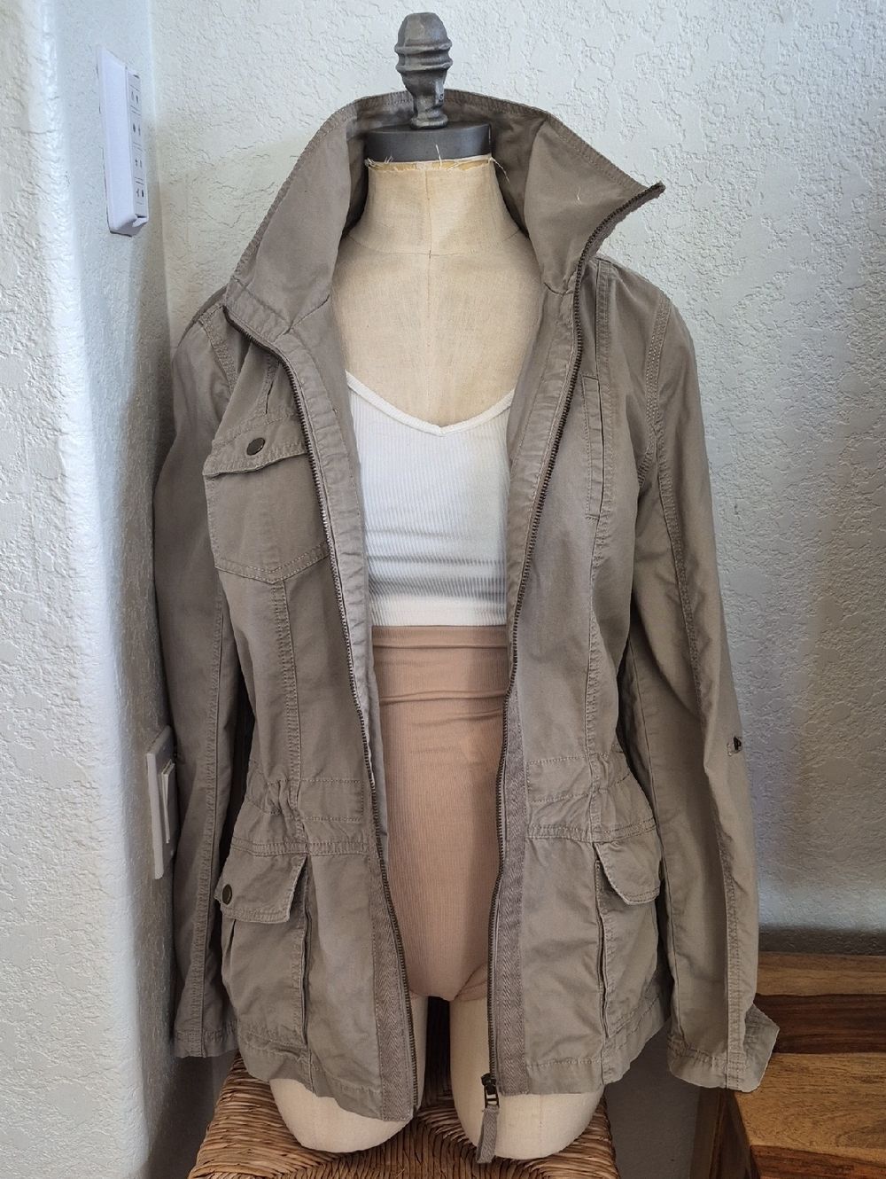 Ashley By 26 International, Utility Collection, Cotton Zip Up Jacket Sz Med